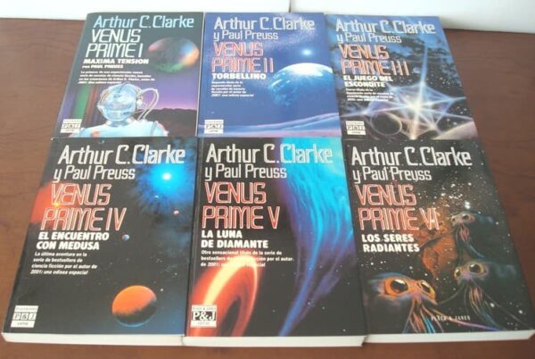 Venus Prime, complete series, Arthur C. Clarke and Paul Preuss, 6 volumes