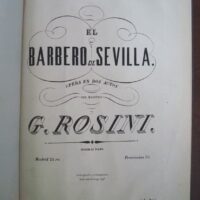 1880 Partituras para piano: El barbero de Sevilla y La straniera. Ca. 1880