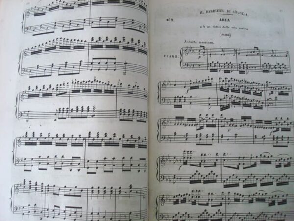 1880 Partituras para piano: El barbero de Sevilla y La straniera. Ca. 1880 - Imagen 4